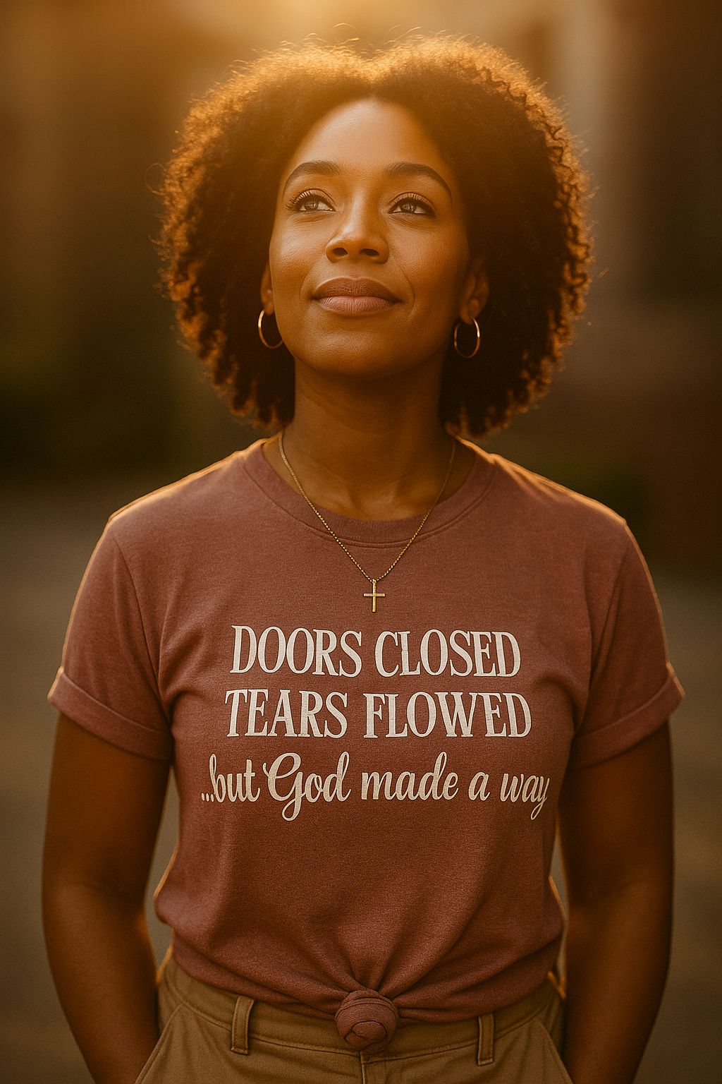 “Doors Closed, Tears Flowed… But God Made a Way” Unisex Tee