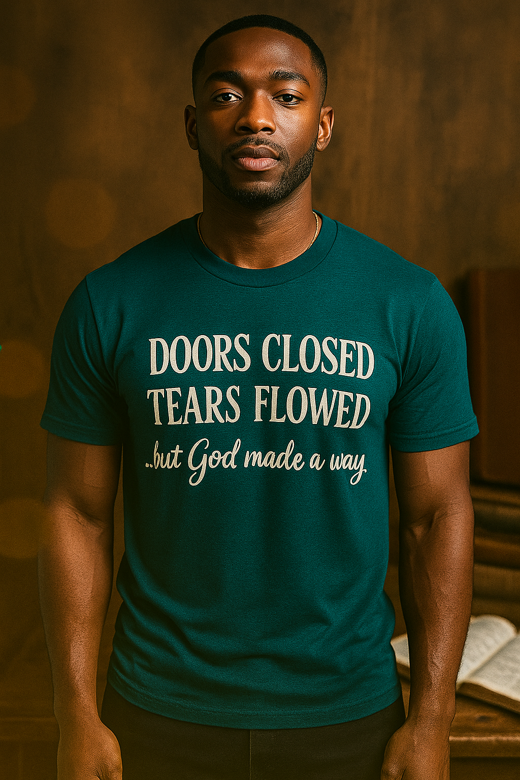 “Doors Closed, Tears Flowed… But God Made a Way” Unisex Tee